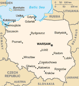 A map of Poland. 