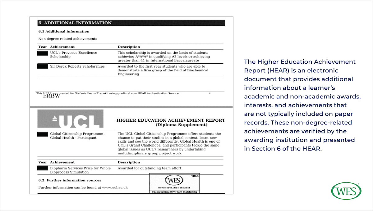 Digital Academic Records: A Credential Evaluator’s Perspective Image 1: Image of the Higher Education Achievement Report